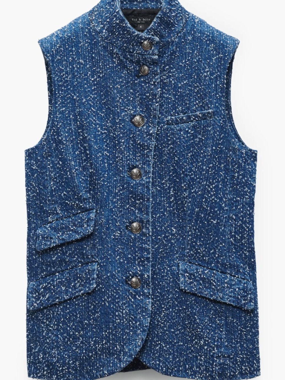 rag & bone Midtweed Textured Vest Blue Size 00